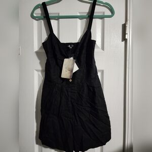 Lily Rose BLK Keyhole Bow Sleeveless Romper